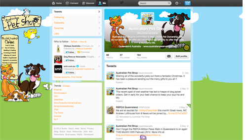 Australian Pet Shop Twitter Background